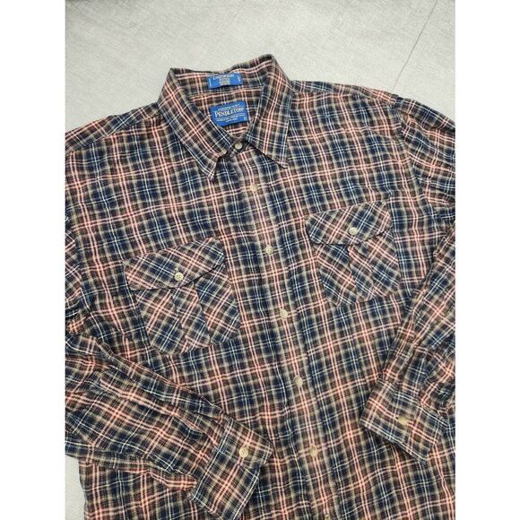 Pendleton Kingston shirt Fitted Flannel men plaid button up pockets cotton multi - Picture 1 of 9